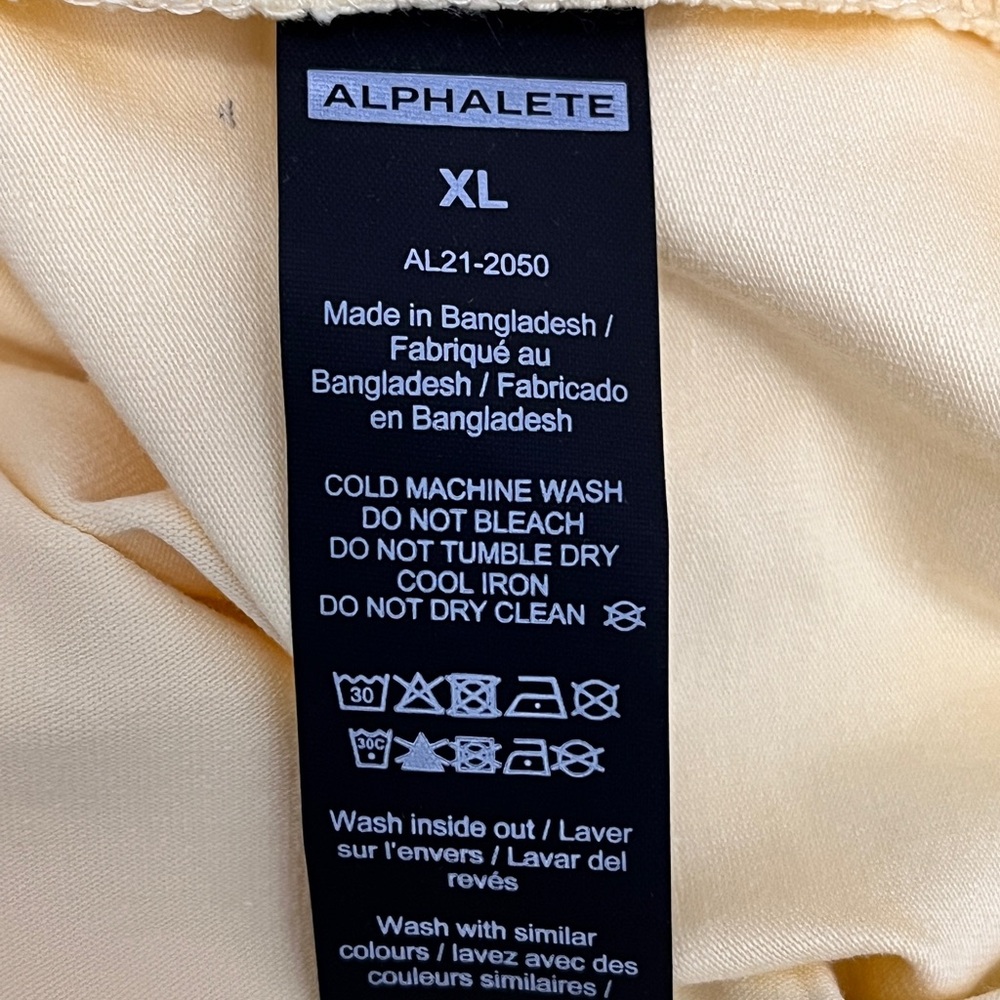 Alphalete Men's Butter Soft Performance Fit Baby Yellow Long Sleeve Shirt XL - Picture 7 of 8